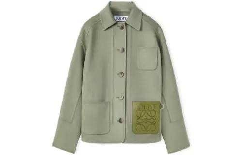 LOEWE Jackets Women's Sage Green Lapel Moderate Other