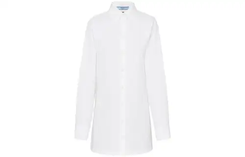 PRADA Shirts Women's White Lapel Moderate Shirt