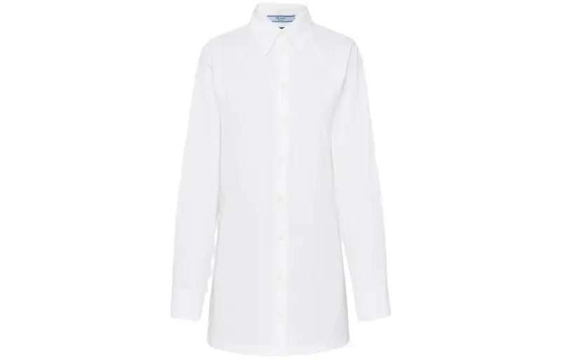 PRADA Shirts Women's White Lapel Moderate Shirt