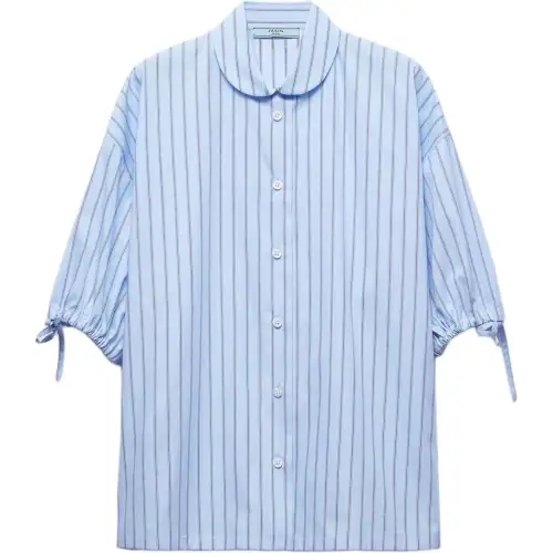 PRADA Shirts Women's Blue Crew Neck Moderate