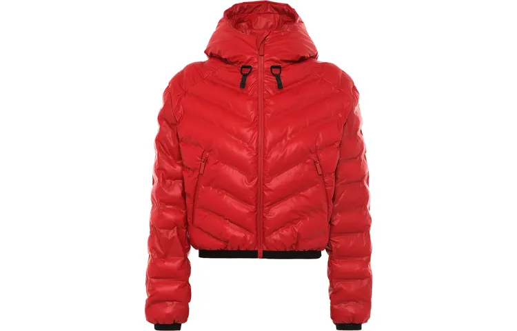 PRADA Down Jackets Women's Red Hooded Moderate Other