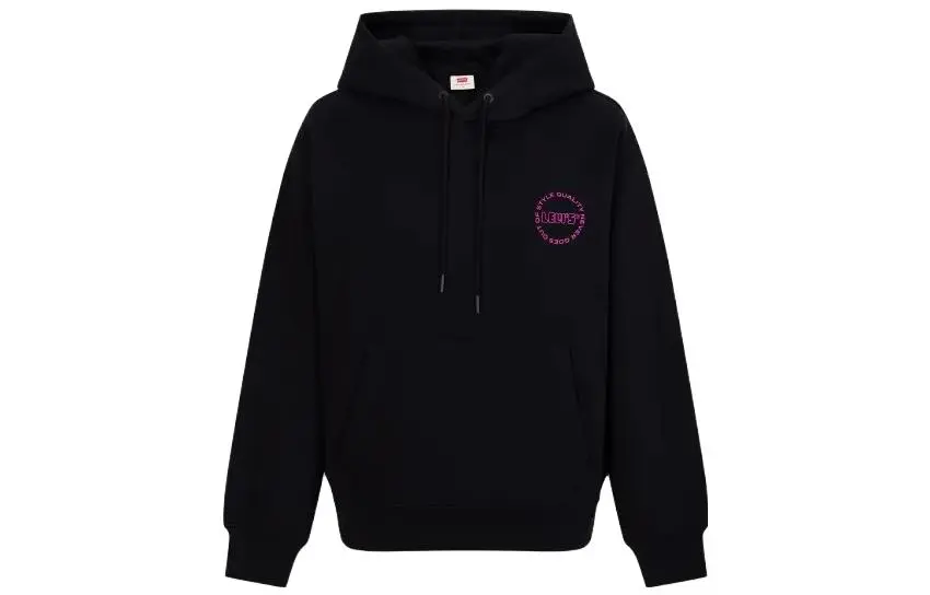 Levi's Casual Hooded Long Sleeved Fleece Lined Sweatshirt Women's Black