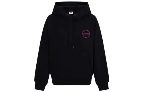 Levis Casual Hooded Long Sleeved Fleece Lined Sweatshirt Women's Black