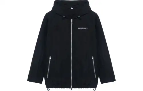 Burberry Jackets Women's Black Hooded Moderate Other