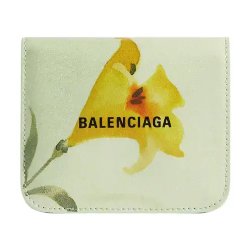 Balenciaga Calfskin Card Holder Regular Women's Green