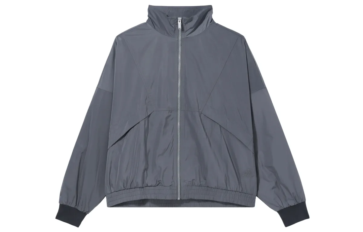 Adidas Jackets Women's Gray Stand Collar Moderate Other