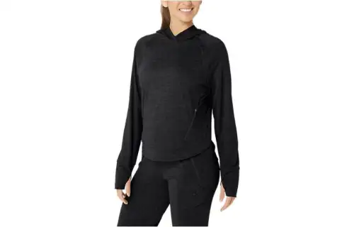 ASICS Sweatshirts Women's Black Hooded Moderate Regular