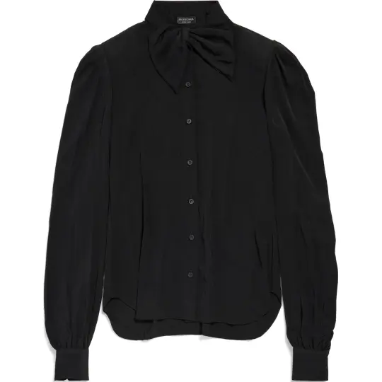 Balenciaga Bow Detailed Long Sleeve Shirt