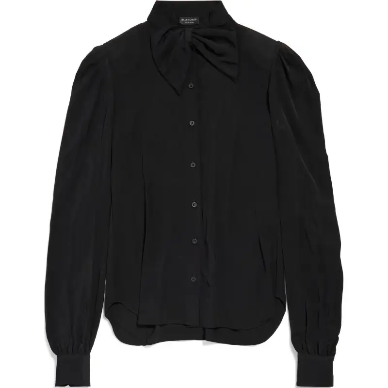 Balenciaga Bow Detailed Long Sleeve Shirt