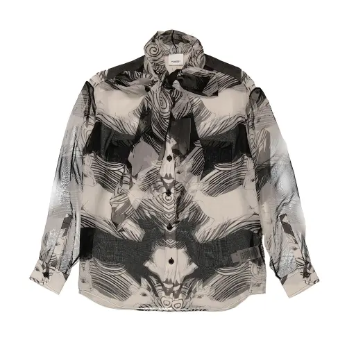 Burberry Shirts Women's Black White Moderate