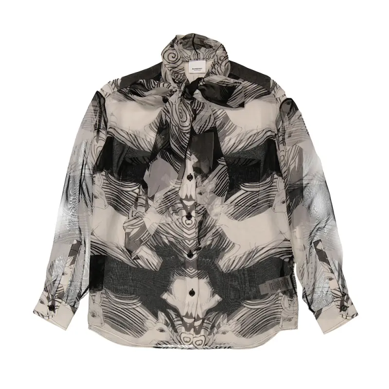 Burberry Shirts Women's Black White Moderate