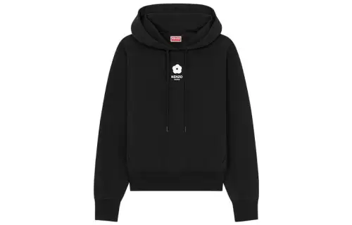 KENZO Sweatshirts Women's Black Hooded Moderate Regular