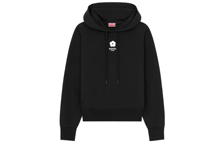 KENZO Sweatshirts Women's Black Hooded Moderate Regular