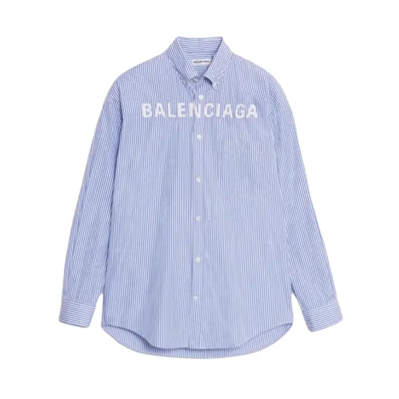 Balenciaga Shirts Women's Blue Lapel Moderate