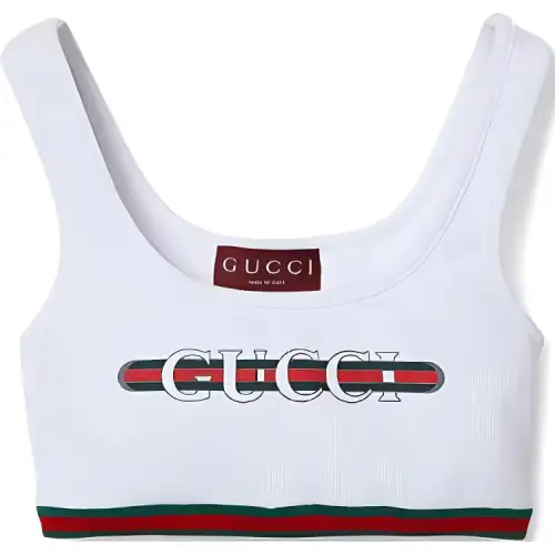 GUCCI Web Detailed Ribbed Crop Top