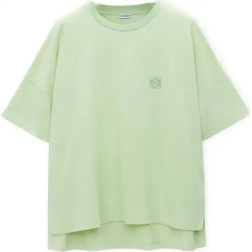LOEWE T Shirts Women's Green Crew Neck Moderate Straight Fit