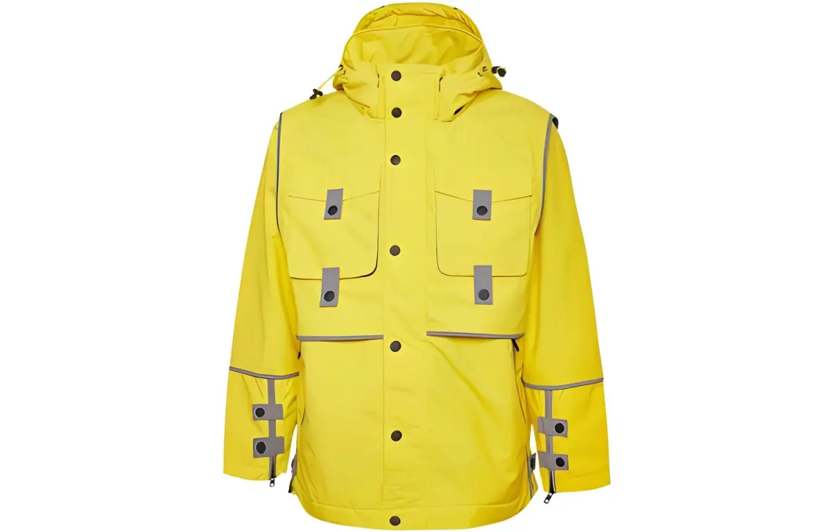 Converse Jackets Women's Yellow Hooded (Non-detachable) Moderate Straight Fit