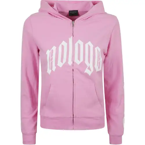 Balenciaga No Logo Zipped Hoodie