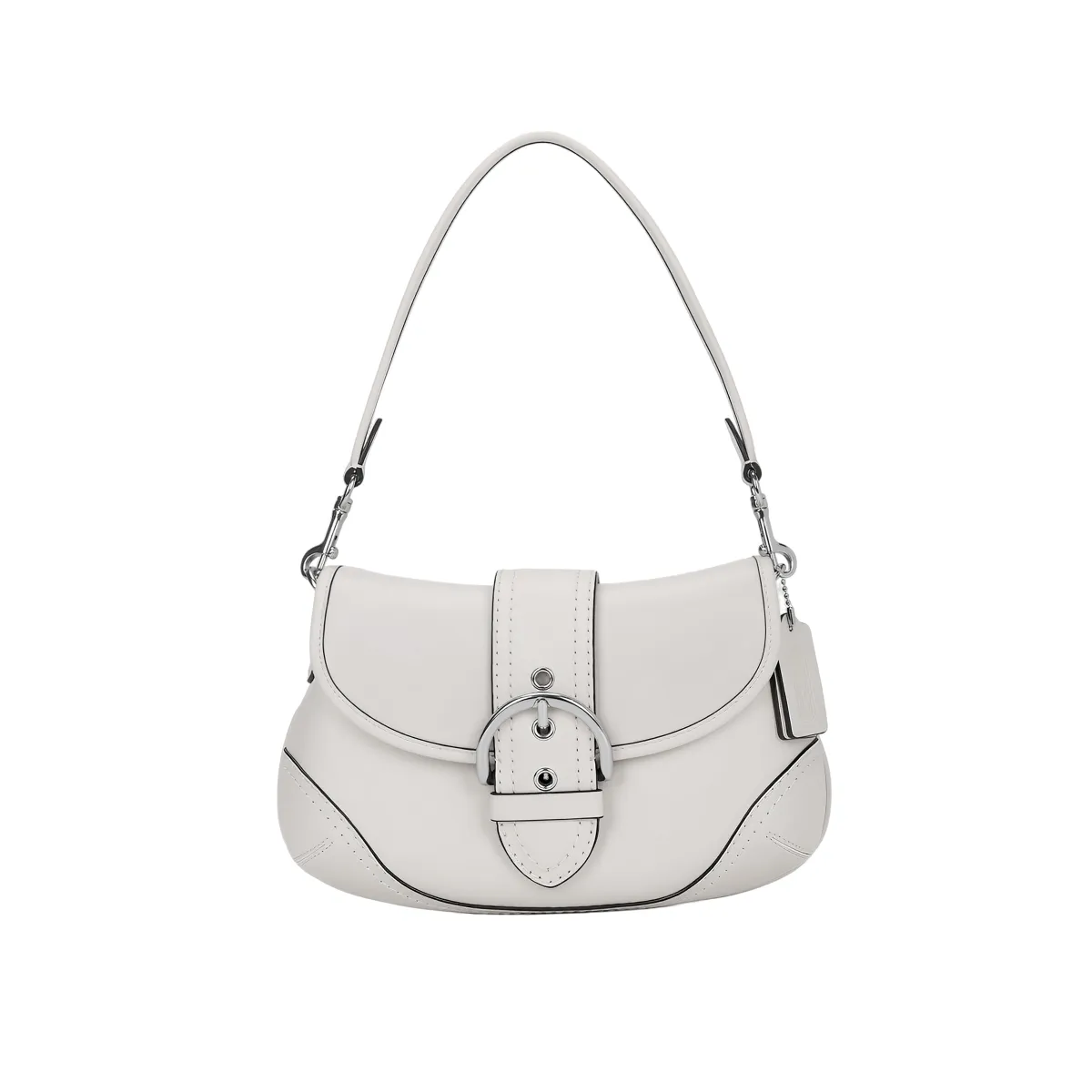 COACH Soho Cow Leather Hobo Bag, One Shoulder Handbag Large Women's Pink White