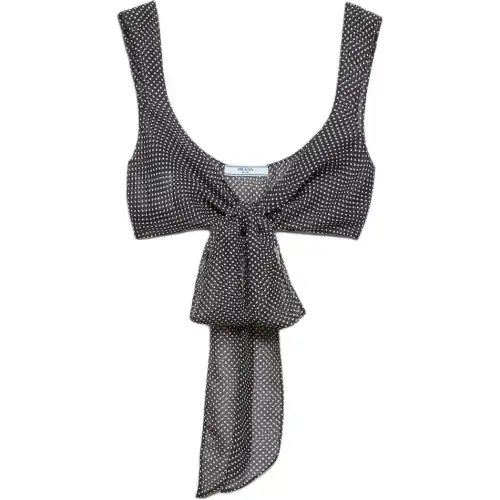 PRADA Crop Tops Women's Black Moderate