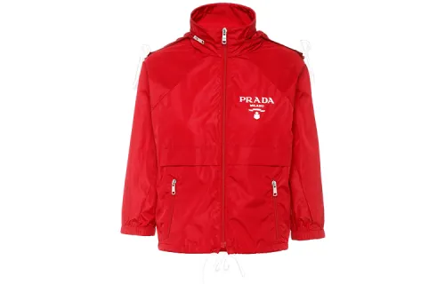 PRADA Jackets Women's Red Hooded Moderate Other
