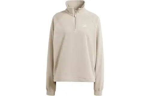 Adidas Originals Sweatshirts Women's Beige Stand Collar Moderate Regular