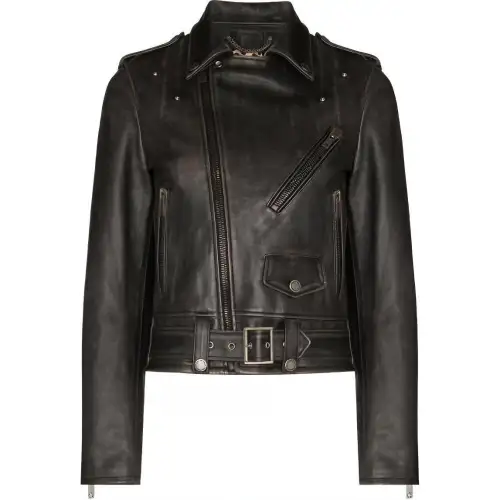 Golden Goose Deluxe Brand Cracked Effect Leather Biker Jacket