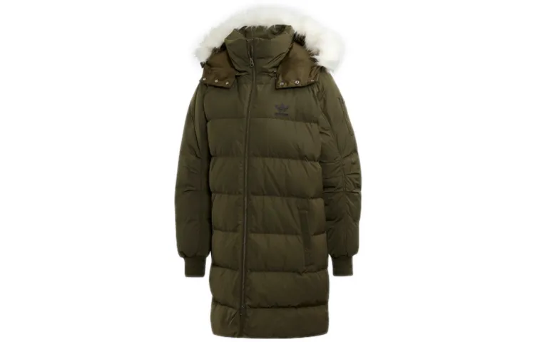 Adidas Originals Down Jackets Women's Night Cargo Green Detachable Hood Moderate Other