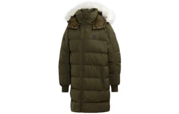 Adidas Originals Down Jackets Women's Night Cargo Green Detachable Hood Moderate Other