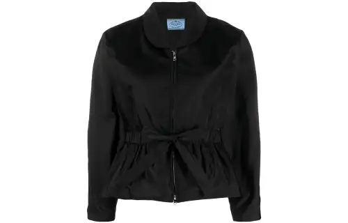 PRADA Jackets Women's Black Lapel Moderate
