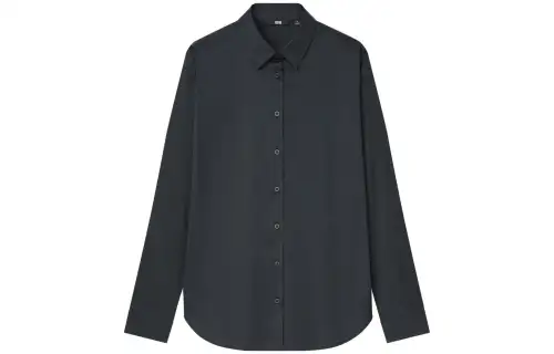 UNIQLO Shirts Women's Black Pointed Collar Moderate Other