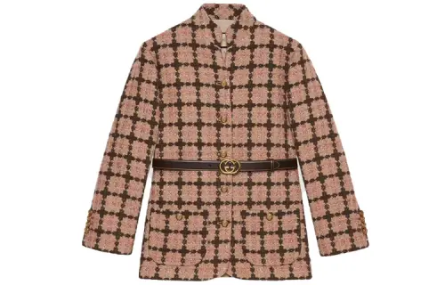 GUCCI Jackets Women's Brown V Neck Moderate