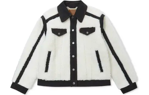 Levis Jackets Women's White Lapel Moderate Other