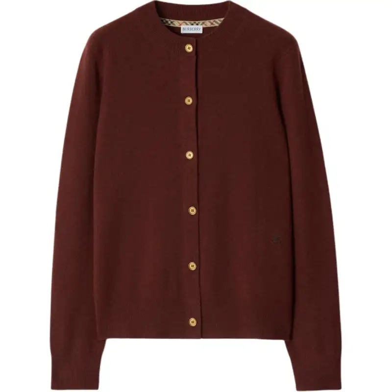 Burberry Button-Up Crewneck Knitted Cardigan