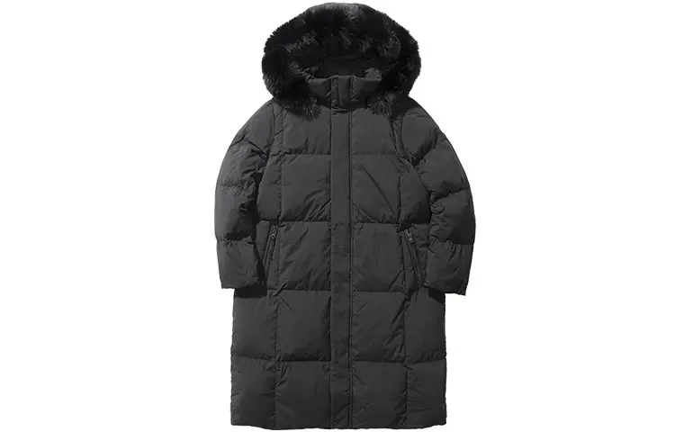 KOLON SPORT Travel Series Windproof Thickened Warm Fox Fur Collar Hooded Down Jacket Women's