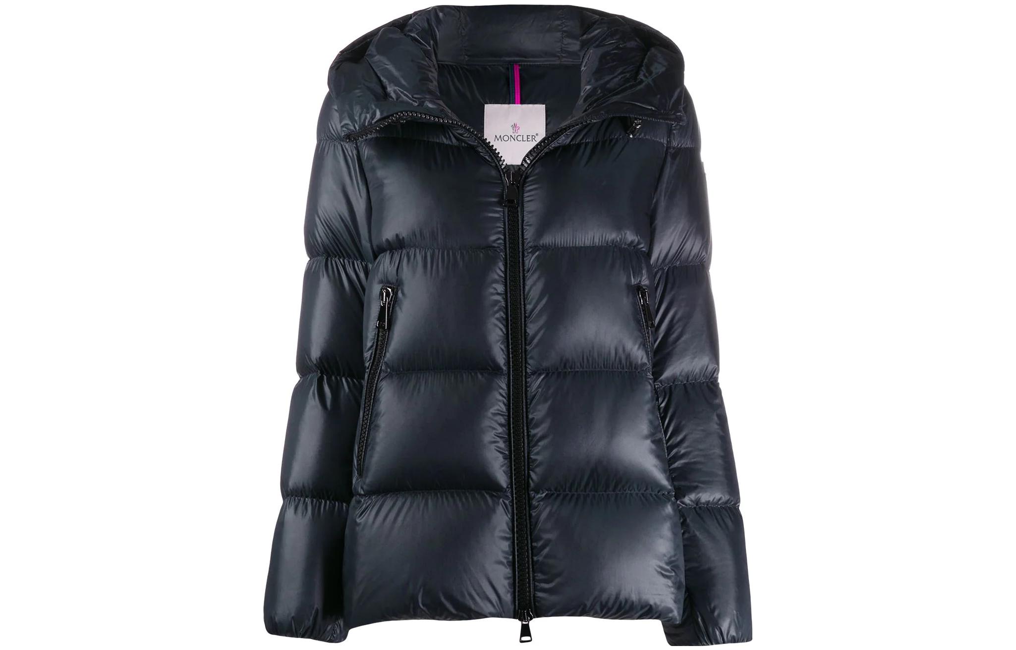 Женский пуховик Moncler Seritte (темно-синий)