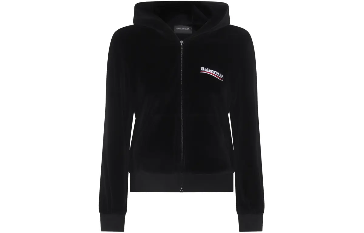 Balenciaga Logo Embroidered Zipped Hoodie