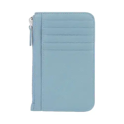 Balenciaga ESSENTIAL Cow Leather Card Holder Coin Purse Regular Women's Blue