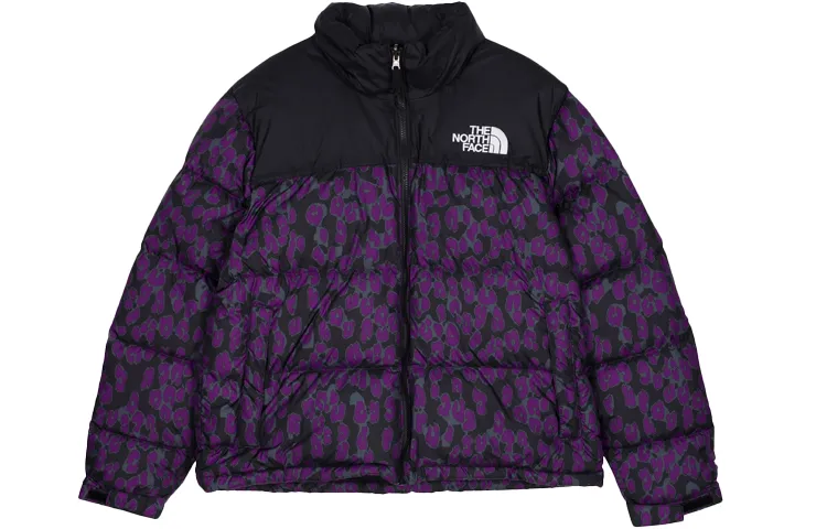 THE NORTH FACE Women'ss 1996 Printed Retro Nuptse 700 Fill Packable Jacket Gravity Purple Leopard Print