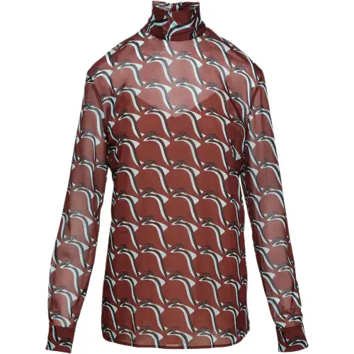 GUCCI Shirts Women's Brown Turtleneck Moderate