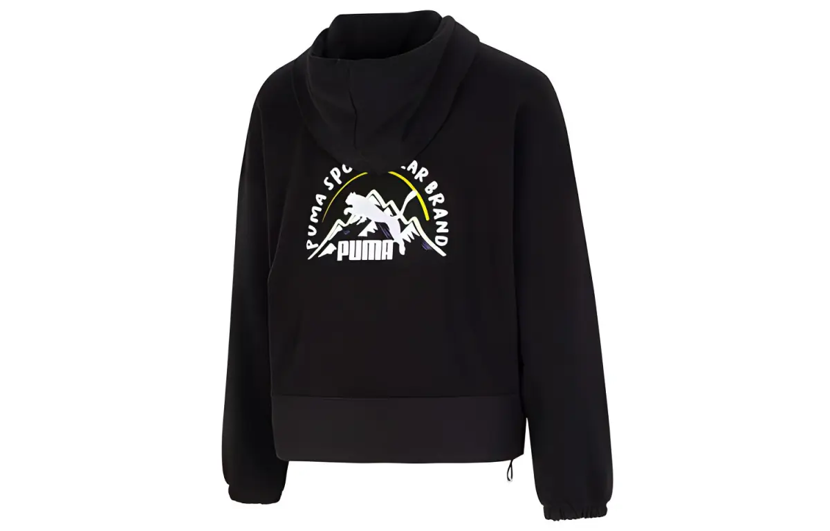 PUMA Jackets Women's Black Hooded (Non-detachable) Moderate Straight Fit