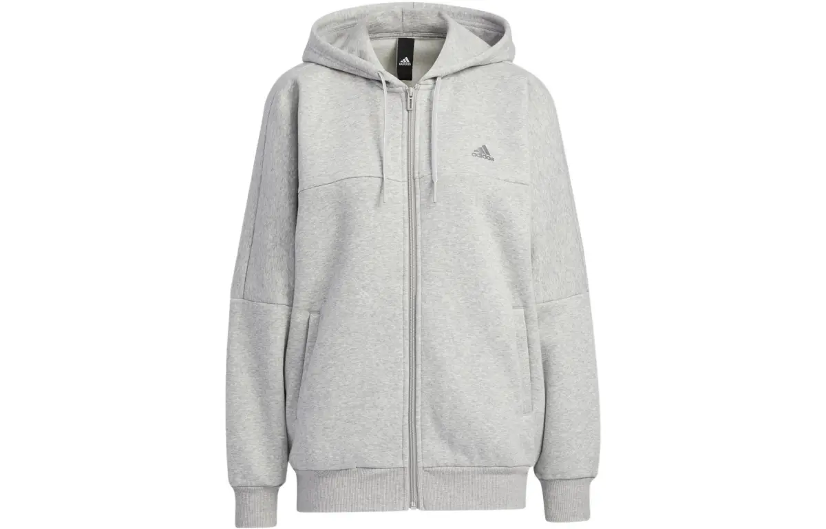 adidas Word FZ Women'ss Zip-Up Hooded Jacket Gray