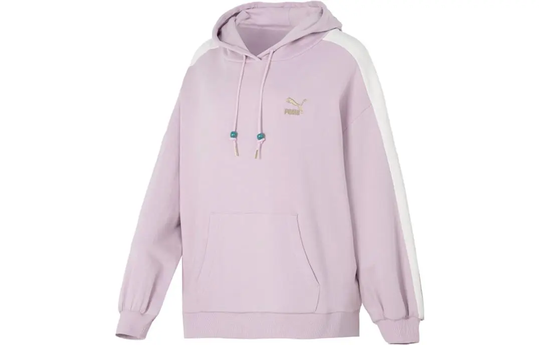 PUMA Sweatshirts Women's Purple Hooded Moderate Regular