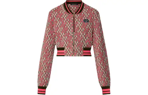 LOUIS VUITTON Damier Tweed Cropped Bomber Jacket