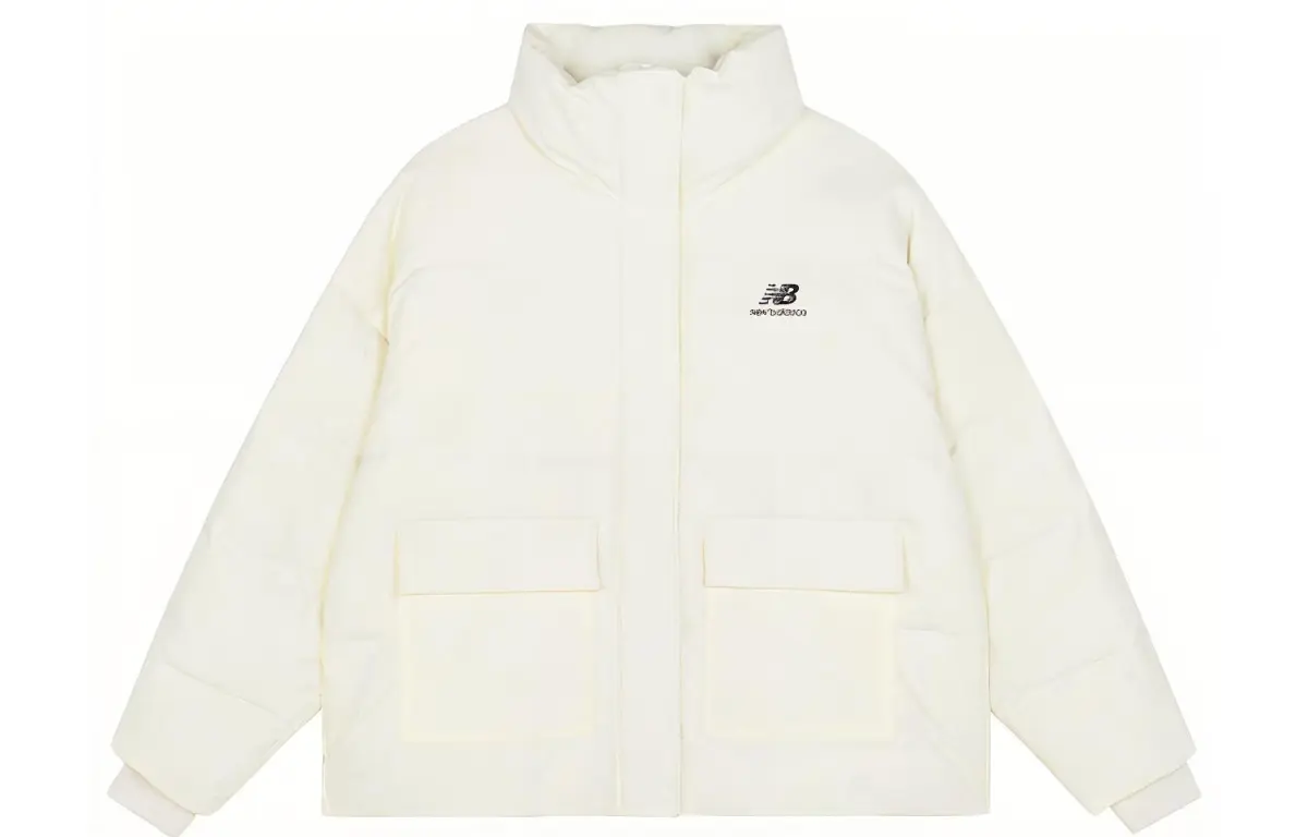 New Balance Down Jackets Women's White Stand Collar Moderate Other
