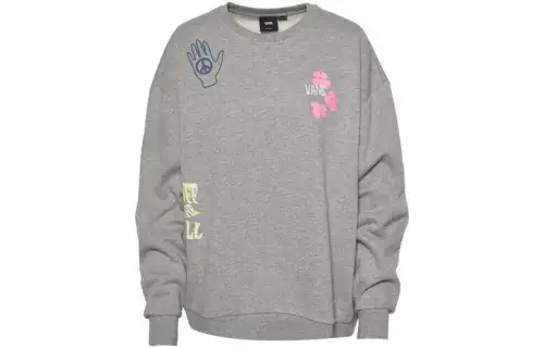 Vans Sweatshirts Women's Gray Crew Neck Moderate Regular