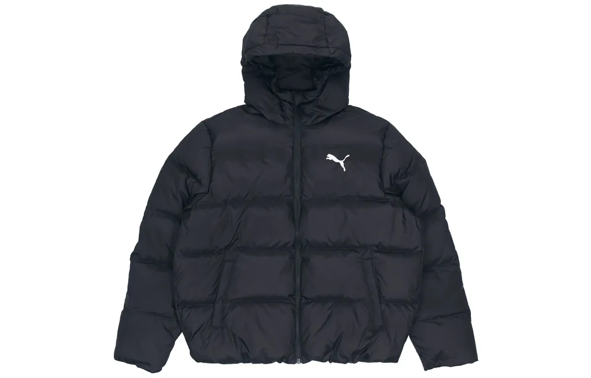 PUMA Down Jackets Women's Black Hooded (Non-detachable) Moderate Straight Fit