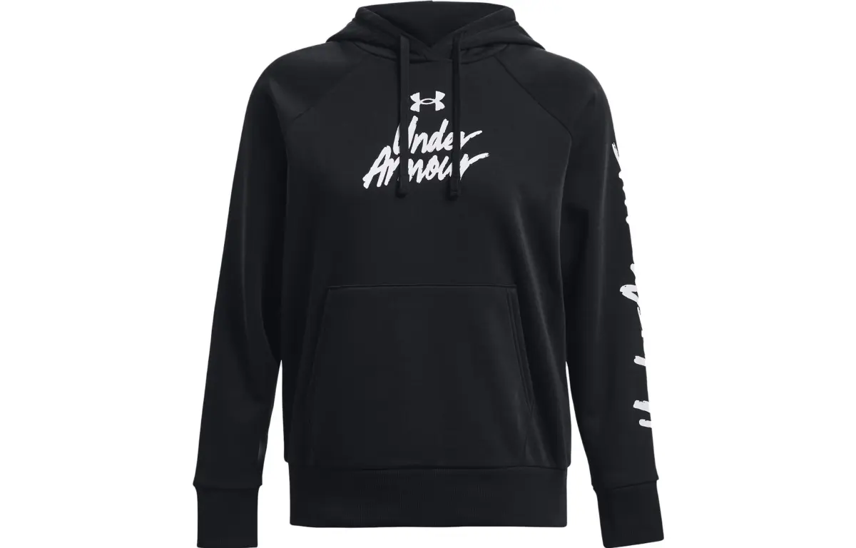 Under Armour Rival Fleece Sweatshirts Women's Black Hooded Thickened Regular