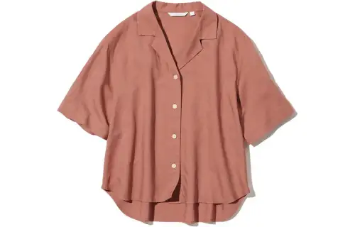 UNIQLO Shirts Women's Camel Cuban Collar Moderate Other