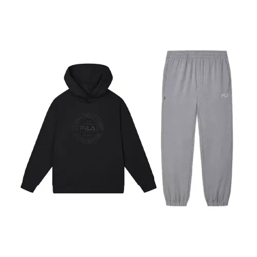 FILA Casual Sportswear Men's Jet Black/Cloudy Gray Hooded Moderate